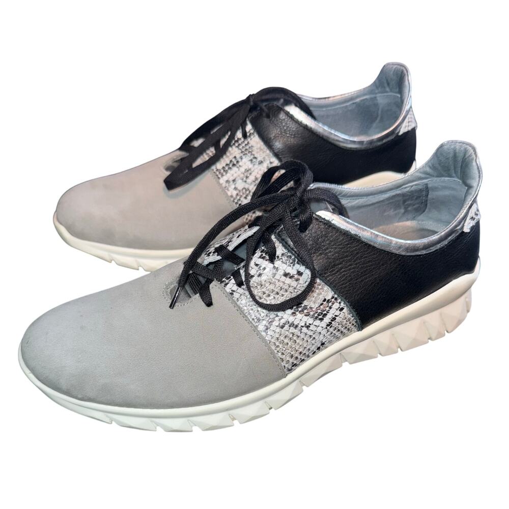 Naot Buzz Lace-Up Sneakers, Grey/Black - size 42/11 - N19